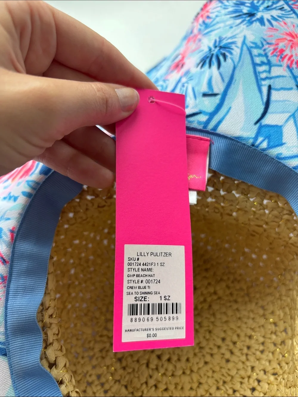 NWT Lilly Pulitzer Straw Sun Hat